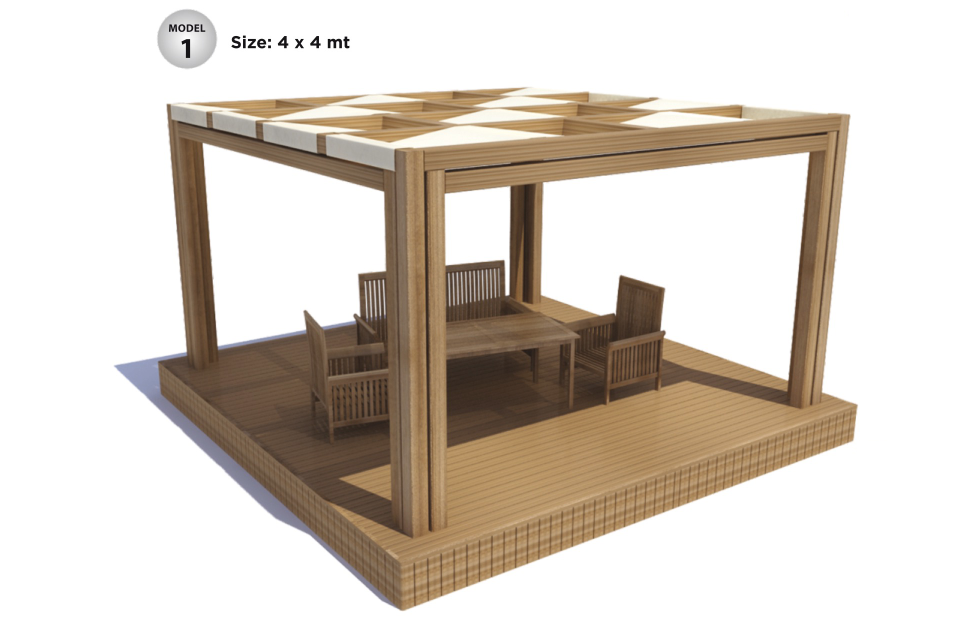 Üstü Açık Ahşap Pergolalar
